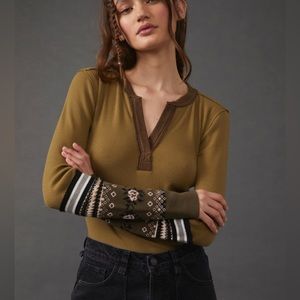 Free People New Mikah Army green  Layering Cuff size L